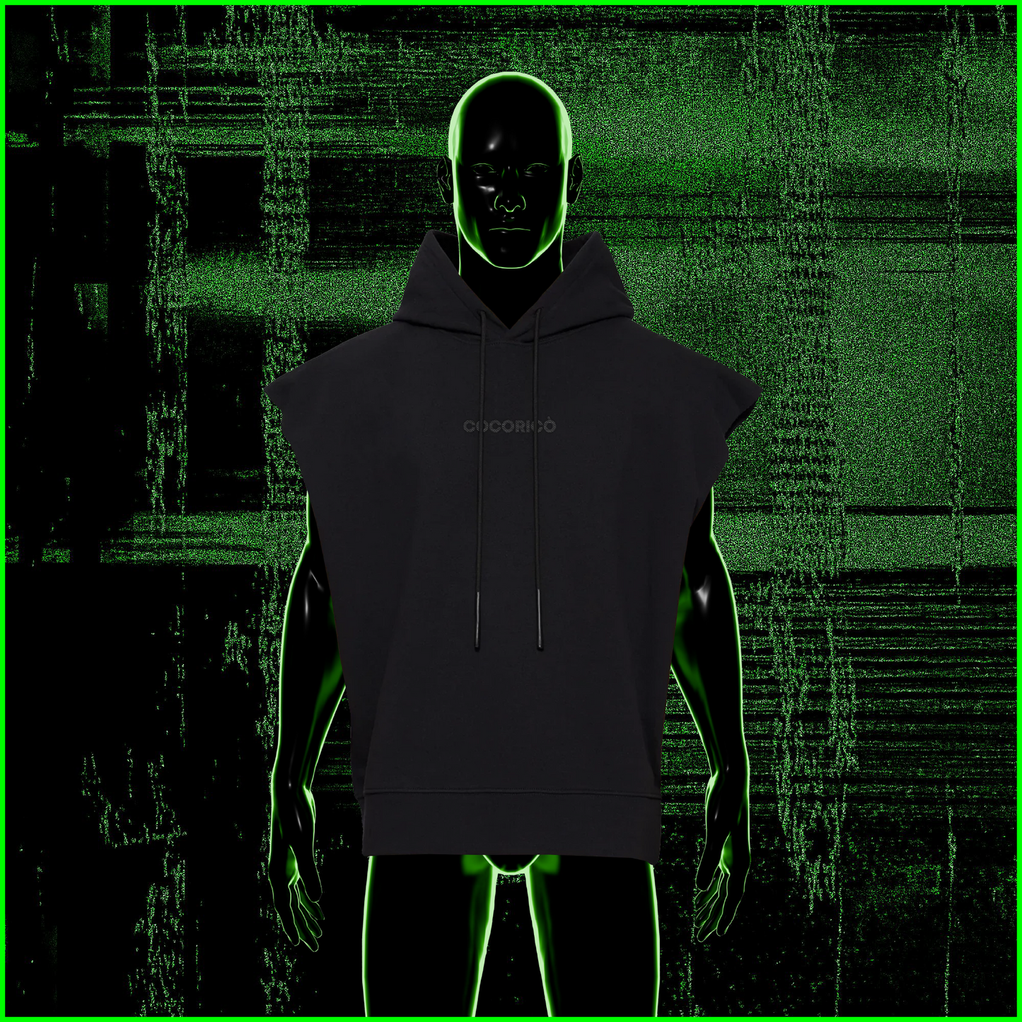 Embroidered Sleeveles Hoodie