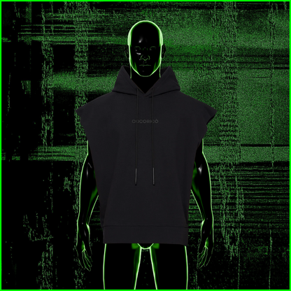 Embroidered Sleeveles Hoodie